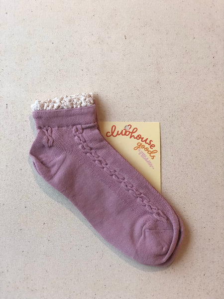 Crocheted Lace Ruffle Sock