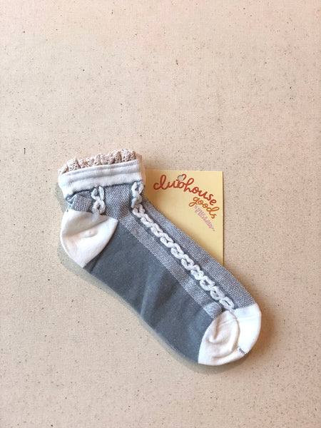 Crocheted Lace Ruffle Sock