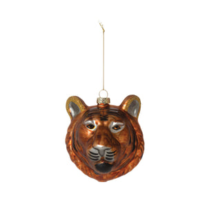 Hand-Painted Glass Tiger Ornament