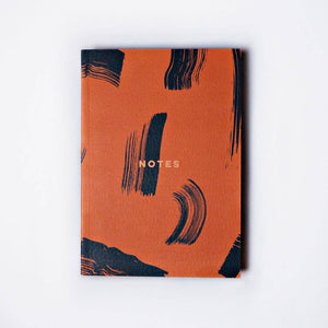 Burnt Peach Shadow Brush Lay Flat Notebook