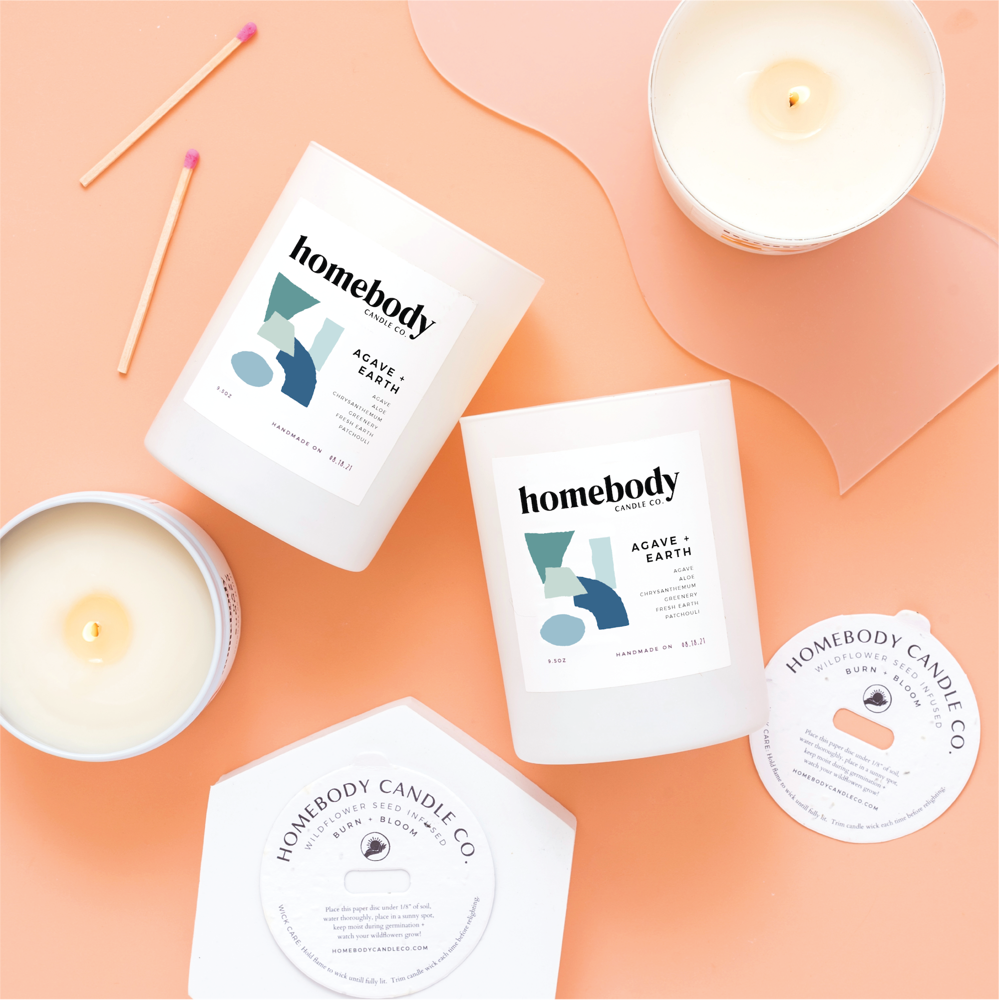 Agave + Earth • burn + bloom candle - Homebody Candle Co.