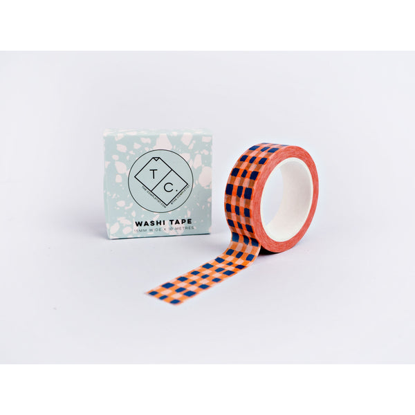 Orange Check Washi Tape
