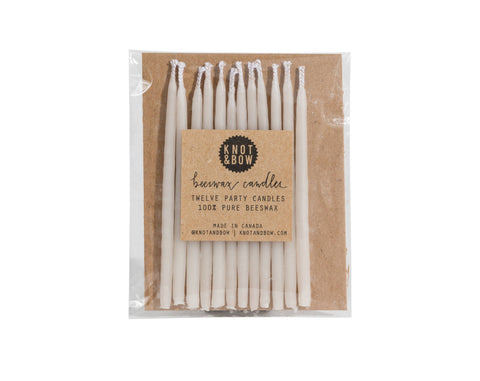 Ivory Beeswax Birthday Candles
