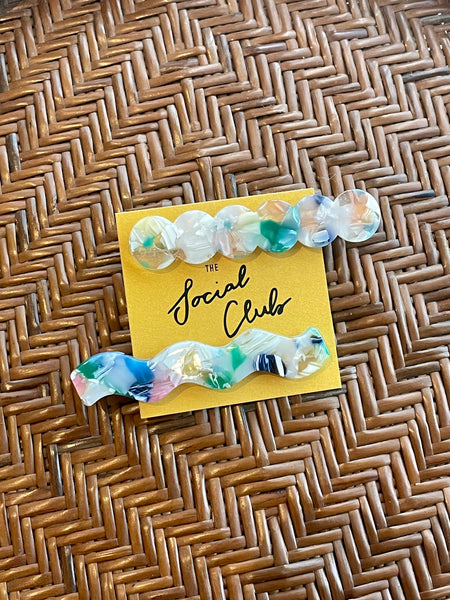 Acetate Wave Clips (Set of 2)