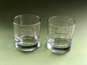 Grid Glasses GOLD - set of 2