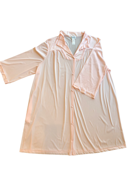 Baby Pink Floral Trim Robe - VC