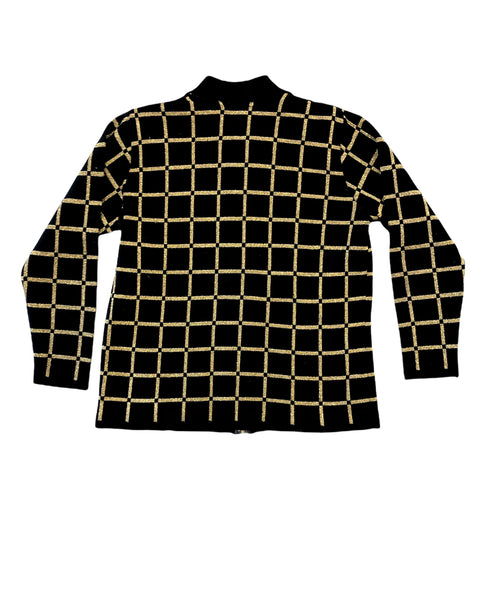 Gold and Black Checkered Zip Up- VC
