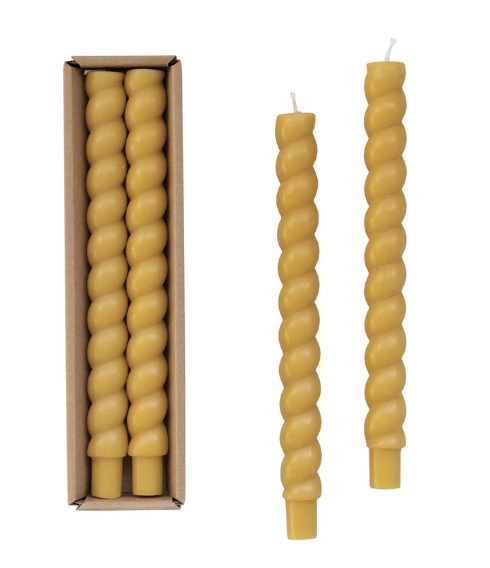 Twisted Taper Candles, unscented - set of 2