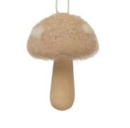 Wood + Wool Mushroom Ornament