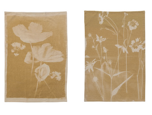 Cotton Slub Printed Floral Tea Towel