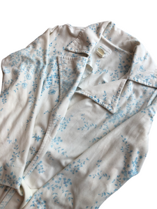 White and Blue Floral Robe - VC