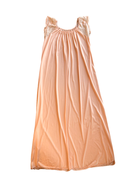 Peach Lace Sleeve Gown - VC